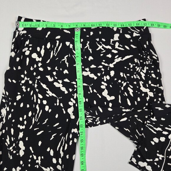 Alfani Wide-Leg Pants Black White‎ Abstract Print Size L Stretch Pull-On Comfort - Picture 8 of 10